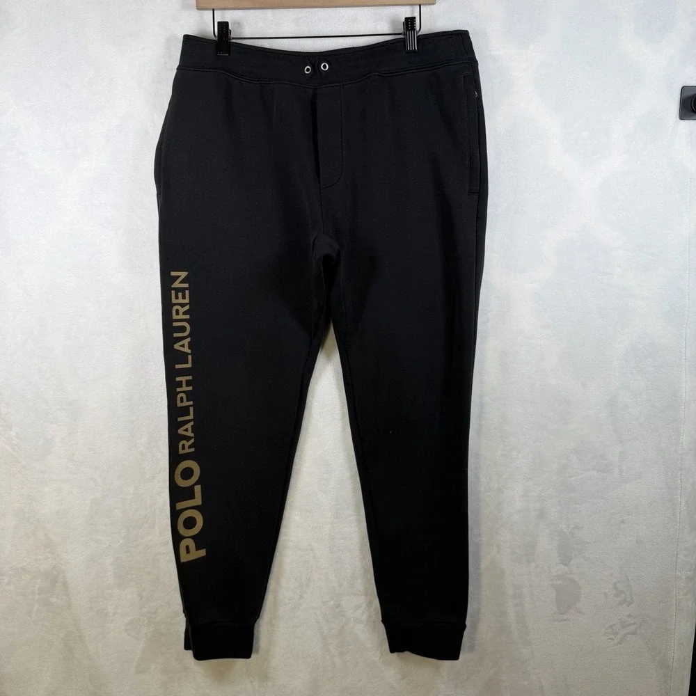 Polo Ralph Lauren Gold Logo Cotton Blend Joggers Pants Men's Size L - No String